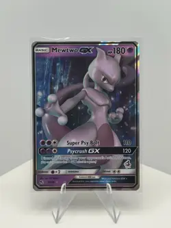 Pokemon Mewtwo GX Holo Ultra Rare TCG Card Hidden Fates 31/68 Full Art - Image 1