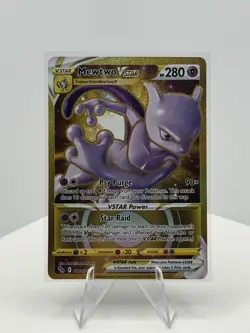 Pokemon Go Gold Mewtwo VSTAR Holo Ultra Rare Card 086/078 Pokemon TCG - Image 1