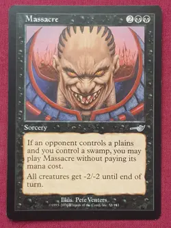 Magic The Gathering NEMESIS MASSACRE black card MTG - Image 1