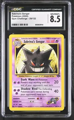 CGC 8.5 Sabrina's Gengar 2000 Gym Challenge 29/132 Pokemon Card - Image 1