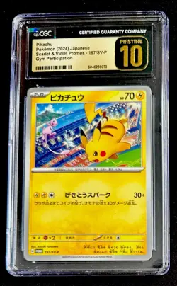CGC Pristine 10 Pikachu SV-P 197 - S&V Gym Participation 2024 Promo Pokemon Card - Image 1