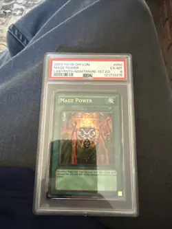 Yugioh! Mage Power Ultra Rare LON - 050 Magic Card 1st Edition PSA 6 EX - MT - Image 1