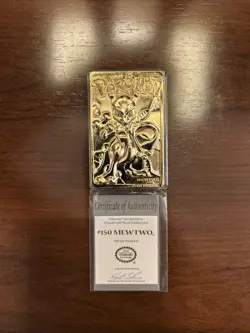 Pokemon 23K Gold Plated Mewtwo Trading Card 1999 Burger King Limited Edition - Image 1