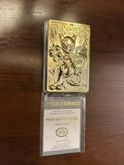 Pokemon 23K Gold Plated Mewtwo Trading Card 1999 Burger King Limited Edition - Image 2