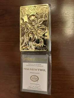 Pokemon 23K Gold Plated Mewtwo Trading Card 1999 Burger King Limited Edition - Image 3