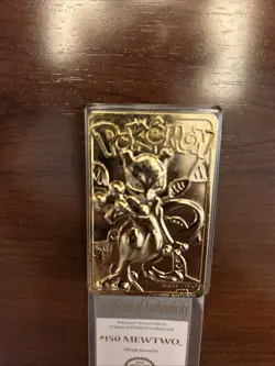 Pokemon 23K Gold Plated Mewtwo Trading Card 1999 Burger King Limited Edition - Image 4