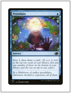 1x Preordain, Anime Art Jumpstart 2022, Magic the Gathering MTG NM - Image 1