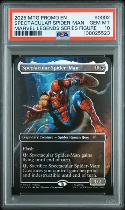 2025 MTG PROMOS MARVEL LEGENDS SER FIGURE #0002 SPECTACULAR SPIDER-MAN PSA 10 - Image 1