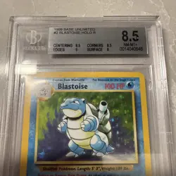 Pokemon Base Set Rare Holo Blastoise 2/102 - BGS 8.5 NM Mint+ (9.0 Subgrade) - Image 2