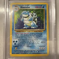 Pokemon Base Set Rare Holo Blastoise 2/102 - BGS 8.5 NM Mint+ (9.0 Subgrade) - Image 3