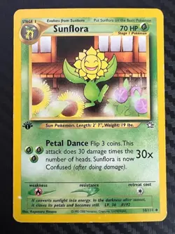 Pokemon TCG Sunflora 50/111 1st Edition Neo Genesis Regular MP - Image 1