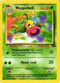Pokemon TCG Weepinbell Jungle 48/64 Regular Unlimited Uncommon LP - Image 1
