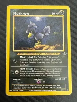 Pokemon TCG Murkrow Rare Unlimited Neo Genesis Set 24/111 DMG - Image 1