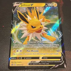 Pokemon TCG Jolteon V SWSH151 Sword & Shield Promo Ultra Rare Light Play - Image 1