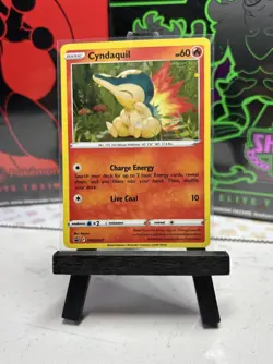 CYNDAQUIL SWSH221 Holo Black Star Cosmos Holo Promo Pokemon Card - Image 1