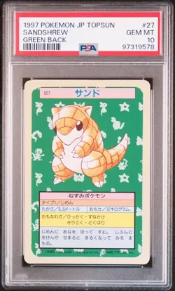 PSA 10 Pokemon Card Japanese Topsun Green Back #27 Sandshrew Gem Mint 1997 - Image 1