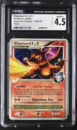 CGC 4.5 Charizard G LV.X 2009 Supreme Victors 143/147 Holo Pokemon Card - Image 1
