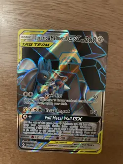 Pokemon TCG Lucario & Melmetal GX Holo Full Art 203/214 - Image 1