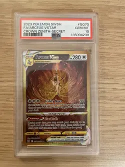PSA 10 Gem Mint- Arceus VSTAR GG70/GG70- Crown Zenith Galarian Gallery Pokemon - Image 1