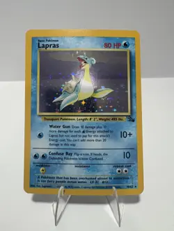 Pokemon TCG Lapras 10/62 Fossil Holo Rare Unlimited WOTC Vintage - Image 1