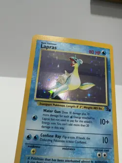 Pokemon TCG Lapras 10/62 Fossil Holo Rare Unlimited WOTC Vintage - Image 2