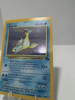 Pokemon TCG Lapras 10/62 Fossil Holo Rare Unlimited WOTC Vintage - Image 4