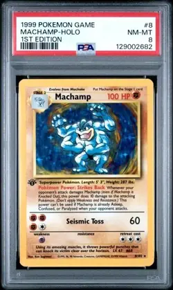 MACHAMP-HOLO #8/102 PSA 8 • 1999 Pokemon Game 1st Edition - Image 1