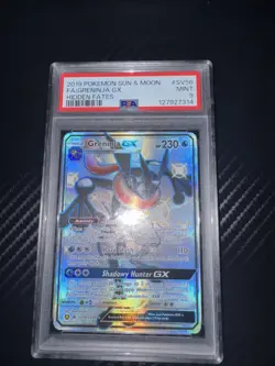 2019 POKEMON SUN & MOON HIDDEN FATES #SV56 FULL ART/GRENINJA GX PSA 9 - Image 1