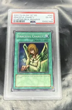 2003 Yugioh Graceful Charity - 1st Ed - SDP-040 Starter Deck: Pegasus - PSA 6 - Image 1