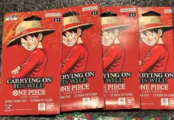 4x One Piece OP-13 Carrying on His Will Sleeved Booster Packs Lot of 4 - Image 1