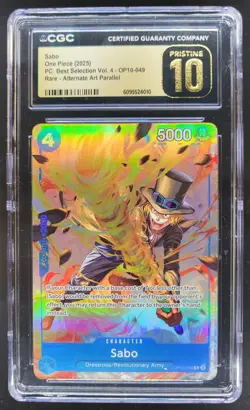 2025 ONE PIECE CCG SABO RARE ALT ART OP10-049 CGC 10 PRISTINE PT - Image 1