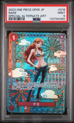 2023 ONE PIECE JPN OP05-AWAKENING OF THE NEW ERA SPECIAL ALT ART #016 NAMI PSA 9 - Image 1