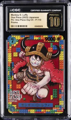 2025 ONE PIECE JPN PC: ONE PIECE DAY '25 - PROMO MONKEY D LUFFY CGC 10 PRISTINE - Image 1