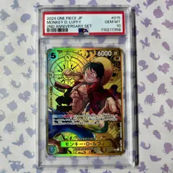 Monkey D Luffy ST13-015 PSA 10 2nd Anniversary Set One Piece Card UK SELLER - Image 1