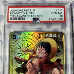 Monkey D Luffy ST13-015 PSA 10 2nd Anniversary Set One Piece Card UK SELLER - Image 2