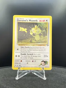 Giovanni’s Meowth 43/132 Gym Challenge Pokemon Card NM - Image 1