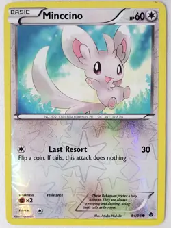 REVERSE HOLO Minccino 84/98 PL - Emerging Powers Pokemon Card Atsuko Nishida Art - Image 1