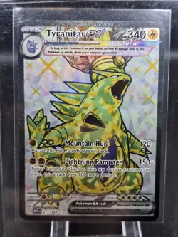 Pokemon TCG Obsidian Flames Tyranitar EX Full Art Ultra Rare Holo Card 211/197 - Image 1