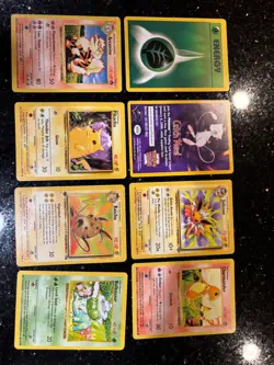 Vintage Base Set Pokemon Cards, some Shadlowless some First Edition - Image 1