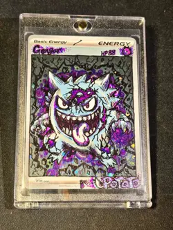 1999 Pokemon JPN Vending Masaki Promo #94 Gengar Hand draw DIY HOLo Energy Card - Image 1
