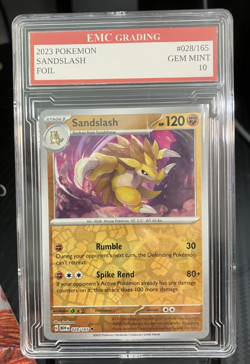 SANDSLASH FOIL 028/165 Pokemon 2023 Card GRADED 10 MINT TCG CCG - Image 1