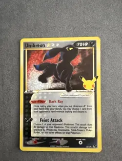 Pokemon Umbreon Star 17/17 70HP Rare Shiny Darkness TCG Card 2007 - Image 1