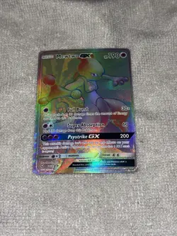 Pokemon Mewtwo GX 76/73 Rainbow Secret Rare Holo Card Shining Legends - Image 3