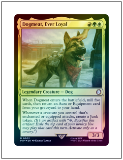 1x Dogmeat, Ever Loyal, Foil, Fallout - PIP, Magic the Gathering MTG NM - Image 1