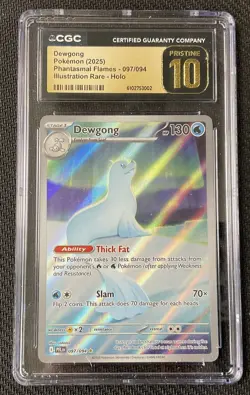 DEWONG Illustration Rare Holo 097 CGC 10 PRISTINE 2025 Pokemon Phantasmal Flames - Image 1