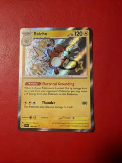 Pokemon TCG Raichu 132/091 Paldean Fates Shiny Rare Card NM Condition - Image 1