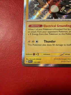 Pokemon TCG Raichu 132/091 Paldean Fates Shiny Rare Card NM Condition - Image 3