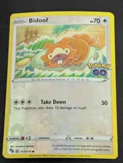 NM Bidoof (Peelable Ditto) 059/078 Pokemon GO Reverse Holo - Image 1