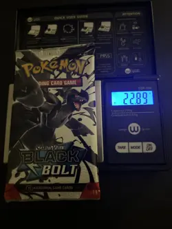 Heavy 22.89g Pokemon TCG SV 10.5 Black Bolt Booster Pack Sealed! - Image 1