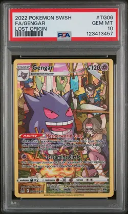 2022 POKEMON SWORD & SHIELD LOST ORIGIN TG06 FULL ART/GENGAR - PSA 10 - Image 1